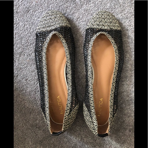 Nautica Shoes - Nautica blue/beige woven flats, size 9-1/2.
